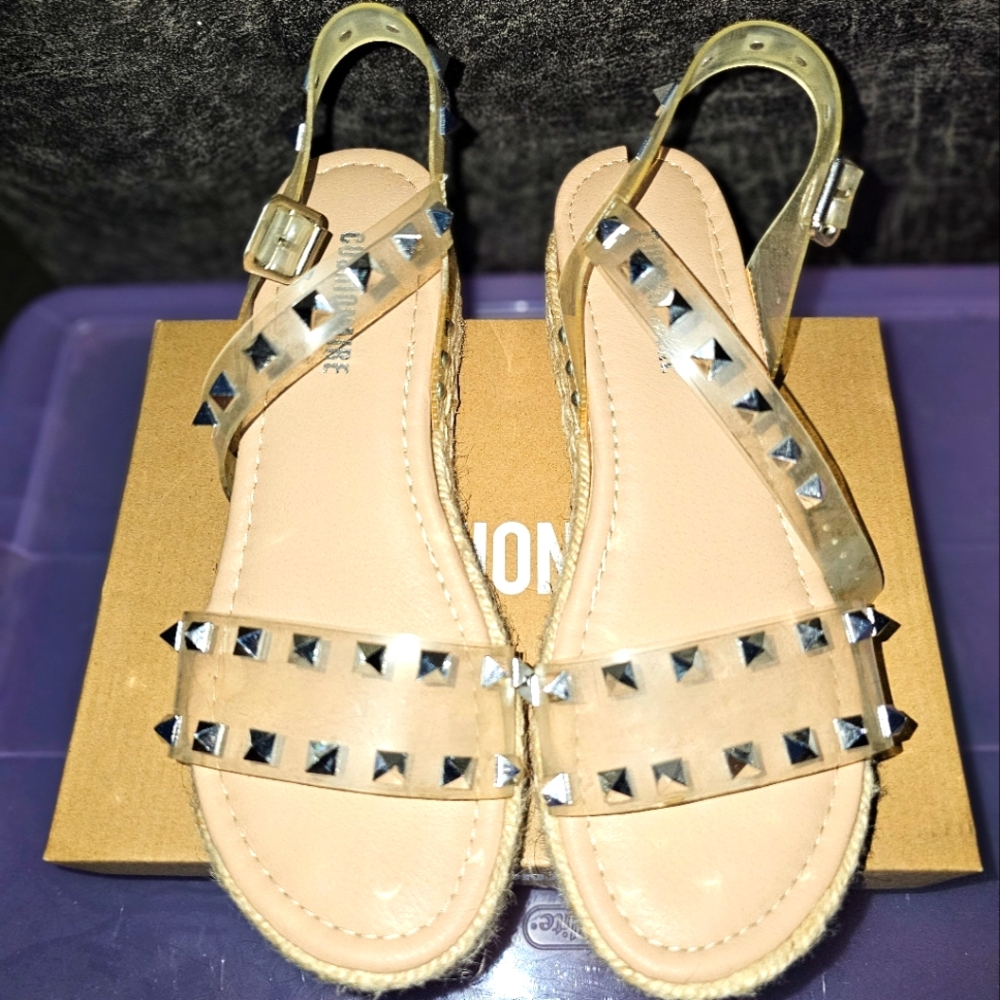 Cushionare Clear Studded Sandals
